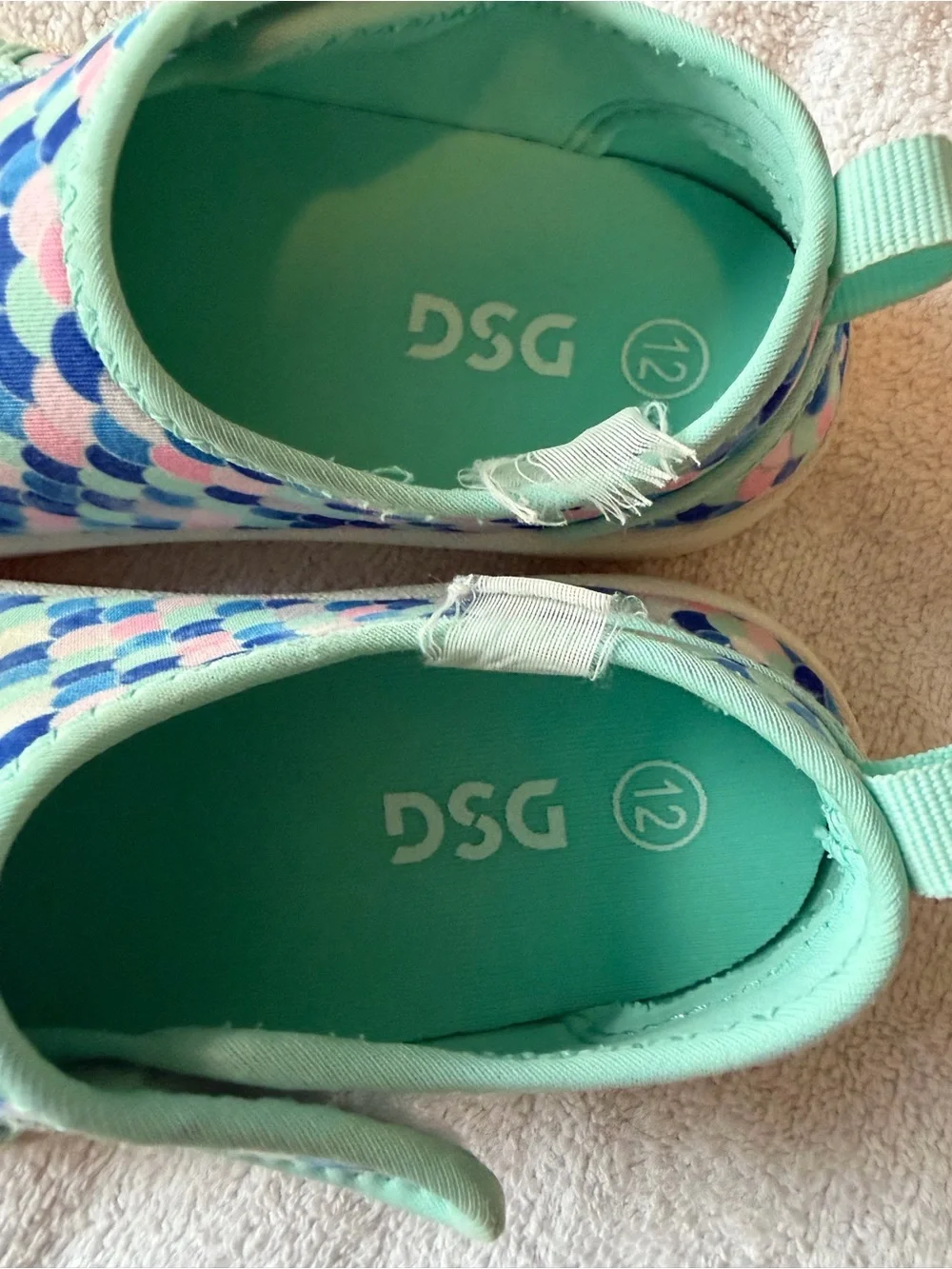 DSG Kids Water Shoes in Mint, Blue & Pink Mermaid Scale